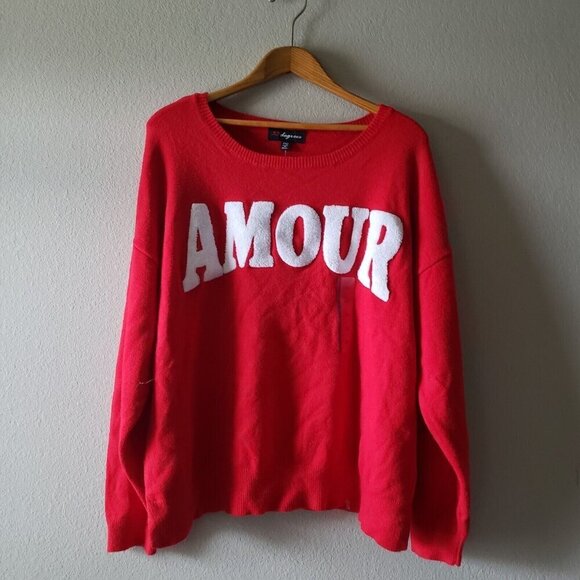 AMOUR Women's Graphic Sweater by Red 33 Degrees Size 2X NEW! - Picture 2 of 13